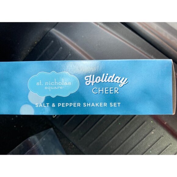 St. Nicholas Square Dogs Salt & Pepper Shaker Set Holiday Cheer NEW - Picture 5 of 5